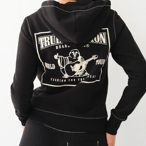 True Religion Black Hoodie Jacket